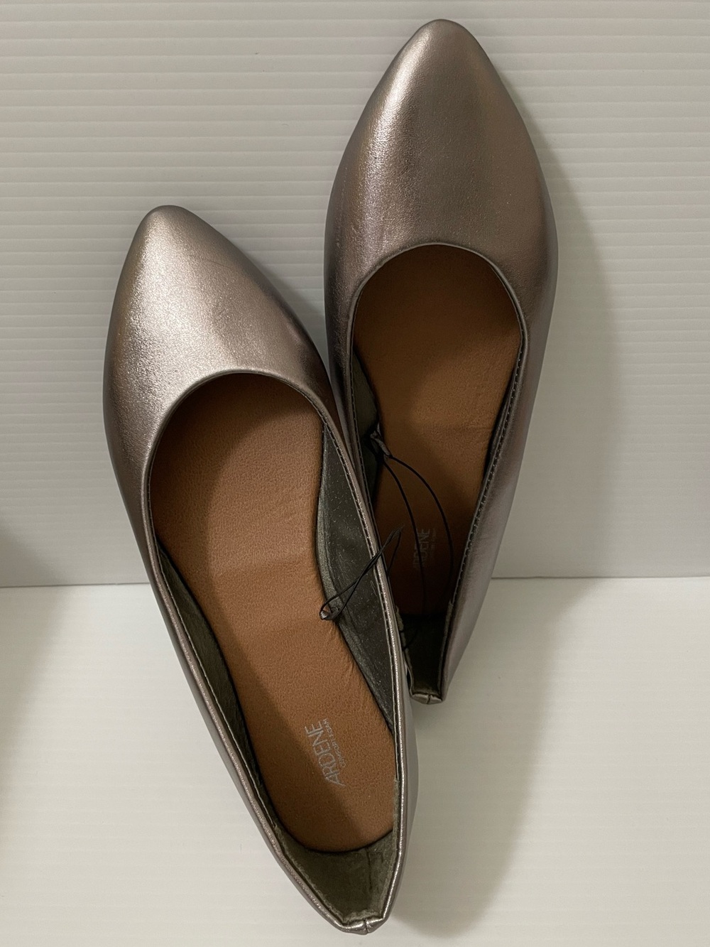 Metallic Champagne Pointed Toe Flats  NWT